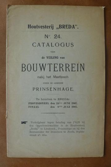 Houtvesterij Breda.Princenhage.Catalogus veiling bouwterrein beschikbaar voor biedingen