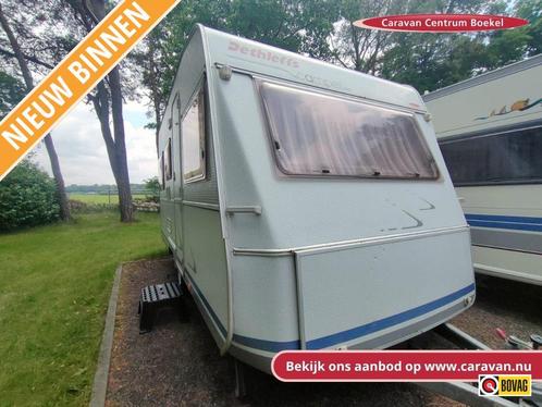 Dethleffs Camper 430 T incl. luifel, Caravans en Kamperen, Caravans, tot en met 4, 750 - 1000 kg, Standaardzit, Dethleffs, Dwarsbed