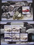 - 435 - 2 Blokken, met "Jaguar", Klassieke Auto's., Verzenden, Gestempeld, Auto's