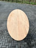 Ovaal eettafel 300x105x4 verjongd eiken rustiek, Ophalen, 100 tot 150 cm, Eikenhout, Vijf personen of meer