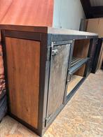 Staal eiken dressoir kast koffie pantry tv meubel side table, Huis en Inrichting, Kasten | Dressoirs, Ophalen, Industrieel landelijk