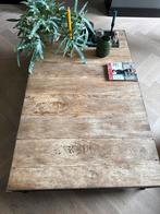 Salontafel Braziliaans Hout & Staal, Huis en Inrichting, Tafels | Salontafels, Ophalen, Gebruikt, 50 tot 100 cm, Minder dan 50 cm