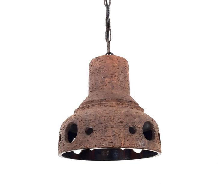 Keramieke vintage hanglamp Jaren 70, Huis en Inrichting, Lampen | Hanglampen, Gebruikt, Minder dan 50 cm, Overige materialen, Ophalen of Verzenden