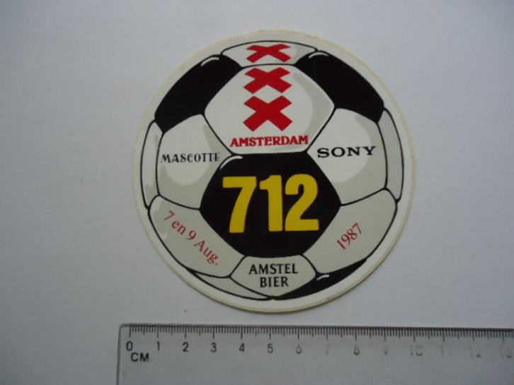 sticker oud AJAX Amsterdam 712 voetbal sony amstel bier, Verzamelen, Stickers, Zo goed als nieuw, Verzenden