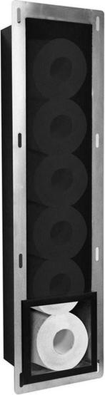 Saniclass hide inbouw reserve toiletrolhouder rvs mat zwart, Ophalen, Nieuw, Rvs, Toilet