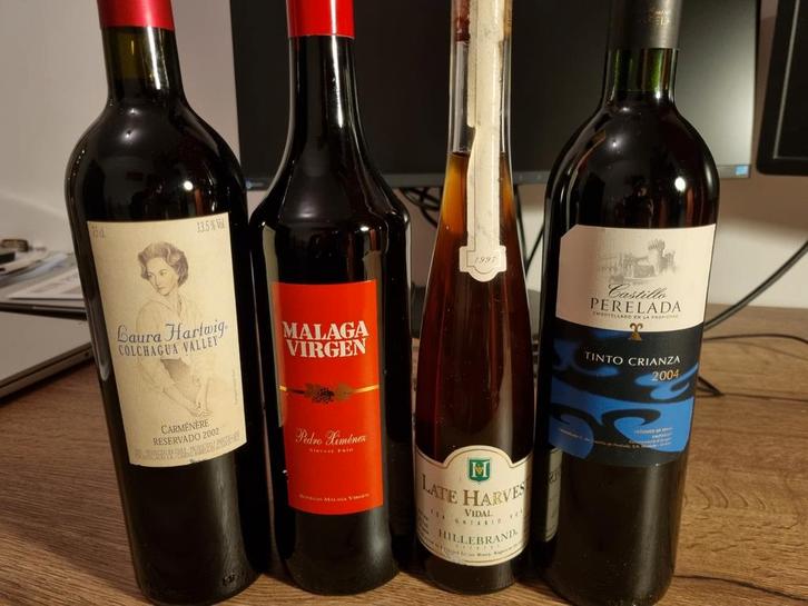 Wijn en dessertwijn 5 flessen, Verzamelen, Wijnen, Nieuw, Rode wijn, Spanje, Vol, Ophalen of Verzenden