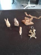 Set van 5 messing dierenbeeldjes, Tuin en Terras, Tuinbeelden, Ophalen, Gebruikt, Metaal, Dierenbeeld