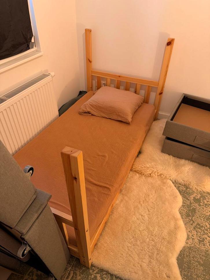 Peuterbed 160x80 met dakje & matras, Huis en Inrichting, Slaapkamer | Bedden, Zo goed als nieuw, Eenpersoons, 80 cm, 190 cm of minder