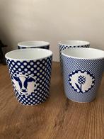 4 Hip Amsterdam Bekers Blauw, Huis en Inrichting, Keuken | Servies, Gebruikt, Ophalen of Verzenden, Overige stijlen, Kop(pen) en/of Schotel(s)