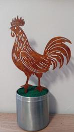 Roestige metalen Tuinprikker Haan - 25 cm, Ophalen of Verzenden, Nieuw