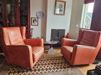 2 rode mooie Baxter fauteuils, 75 tot 100 cm, Leer, 75 tot 100 cm, Zo goed als nieuw