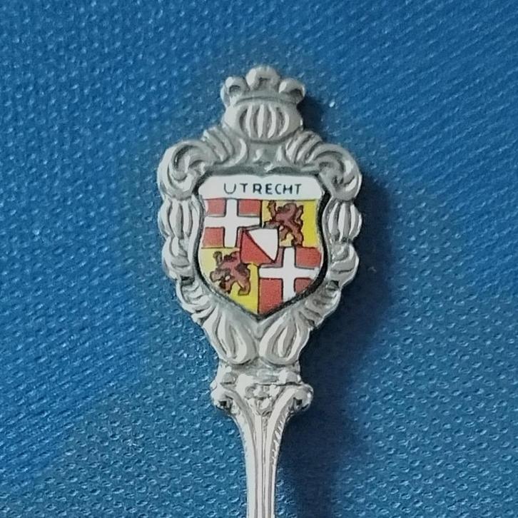 verzilverd lepeltje provincie Utrecht, P.W.U 1882-1982, Antiek en Kunst, Antiek | Bestek, Ophalen of Verzenden