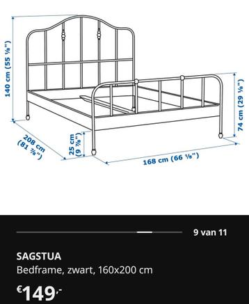 SAGSTUA bedframe 160x200 cm incl. lattenbodems Lönset IKEA - afbeelding 2