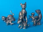 Kat Poes Kitten Cat Cats  Pewter Tin Artil Verzameling, Ophalen of Verzenden, Zo goed als nieuw, Hond of Kat, Beeldje of Figuurtje