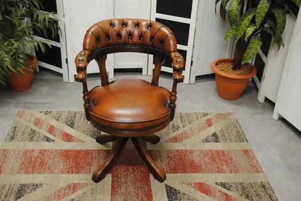 Chesterfield bureaustoel, Huis en Inrichting, Bureaustoelen, Ophalen, Gebruikt, Bruin