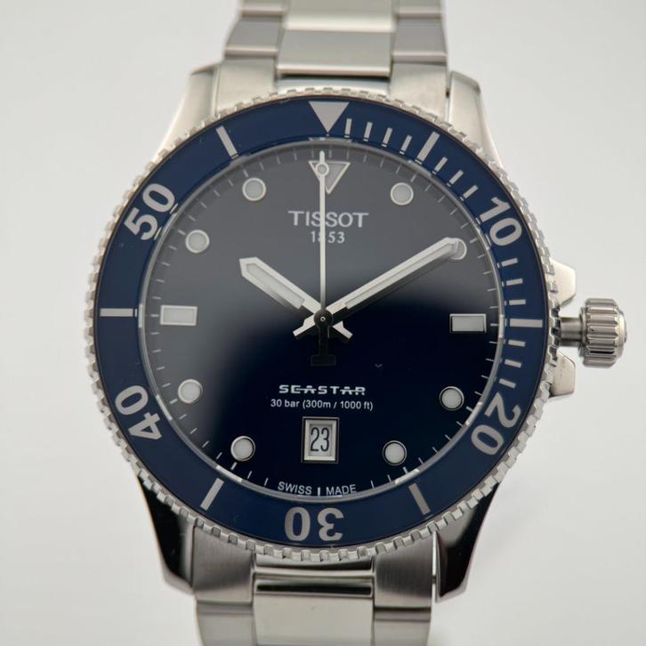 Tissot Seastar 1000 Quartz 40 mm – Blauwe Wijzerplaat, Sieraden, Tassen en Uiterlijk, Horloges | Heren, Nieuw, Polshorloge, Overige merken