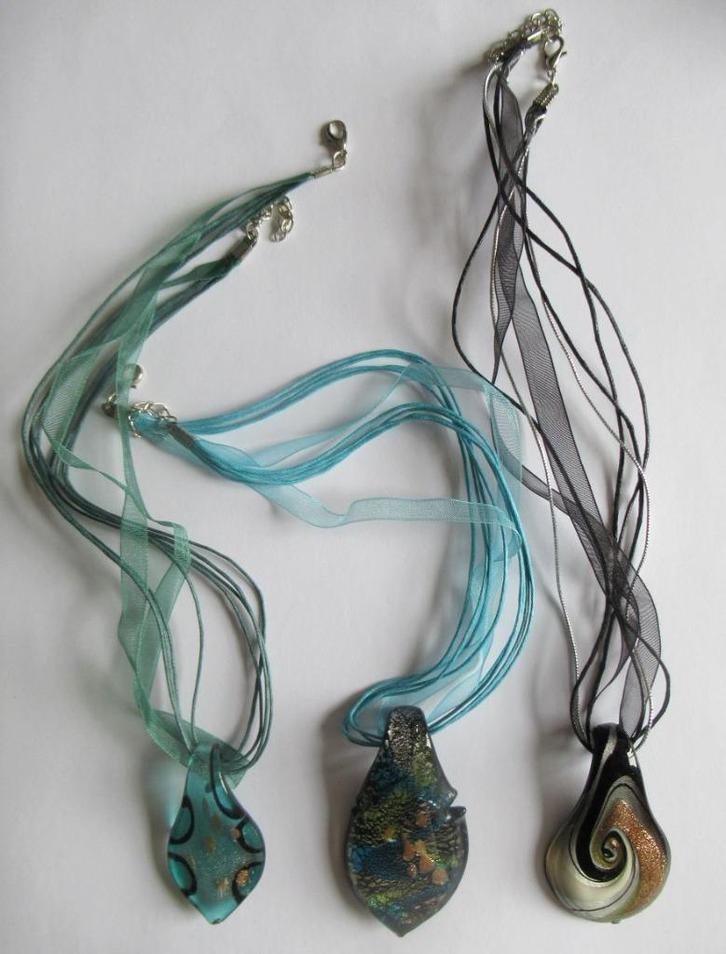 Murano kettingen, Sieraden, Tassen en Uiterlijk, Kettingen, Nieuw, Overige materialen, Blauw, Met hanger, Verstelbaar, Ophalen