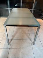 Vergadertafel met chromen onderstel en melkglazen blad, Ophalen, 200 cm of meer, 50 tot 100 cm, Zo goed als nieuw