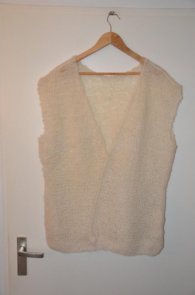 mooi nieuw handgebreid mohair mouwloos vest maat XXL, Kleding | Dames, Truien en Vesten, Wit, Maat 46/48 (XL) of groter, Nieuw