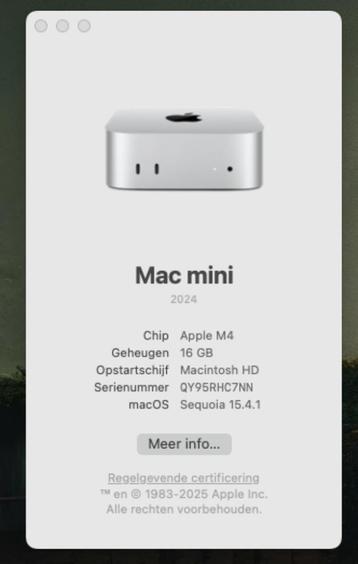 Mac mini m4 met 2 TB ssd / 16 gb ram beschikbaar voor biedingen