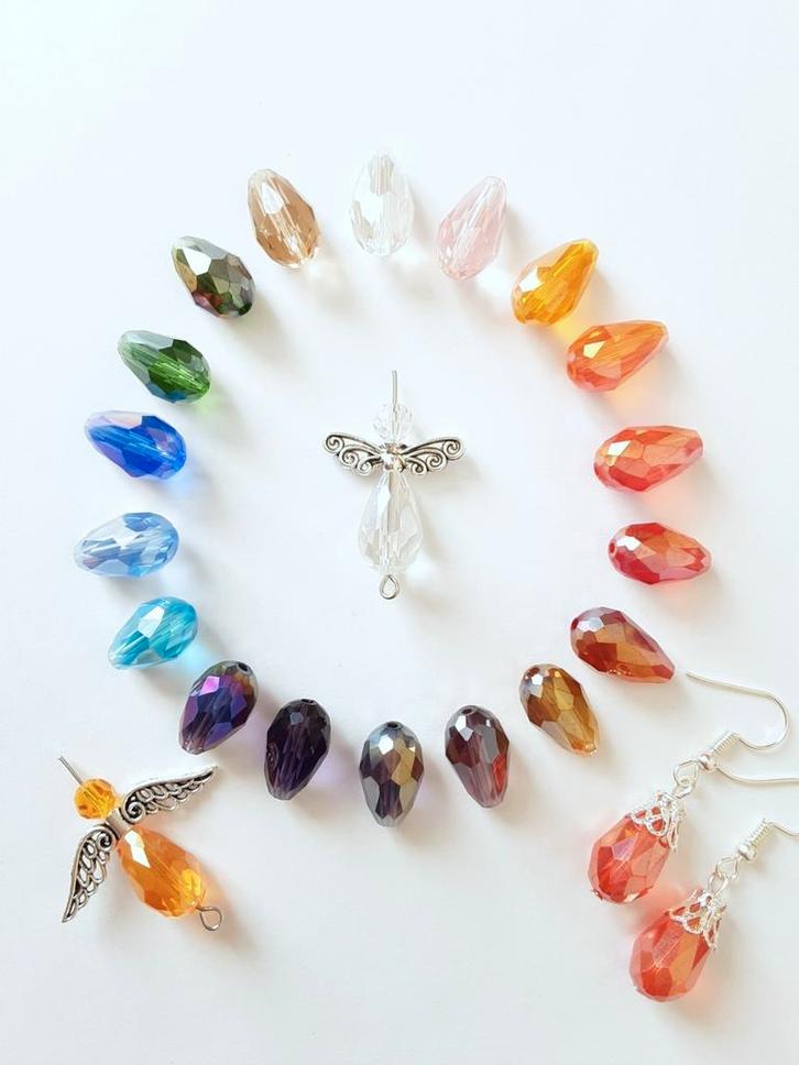 Nieuwe glas facet druppel kralen voor engeltjes, oorbellen, Hobby en Vrije tijd, Kralen en Sieraden maken, Nieuw, Kraal, Ophalen of Verzenden
