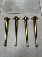 4 X GOUD CHROOM GOUDKLEURIGE DESIGN MEUBEL TAFEL POTEN NIEUW, Tafelpoot, Minder dan 50 cm, Ophalen of Verzenden, Zo goed als nieuw