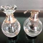 Parfumset/ parfumflesjes met zilveren hals, Antiek en Kunst, Ophalen of Verzenden, Zilver
