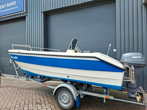 Leuke Topcraft 435 Millenium + Yamaha 9,9PK 4 Takt, Watersport en Boten, Vis- en Consoleboten, Zo goed als nieuw, Tot 10 pk, 3 tot 6 meter