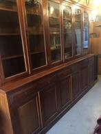 Te koop  6 deurrse teakhouten vitrine kast., Huis en Inrichting, Ophalen, Vitrine kast met glasdeuren op, 200 cm of meer, Teakhout