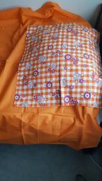 Vintage laken en sloop, nog helemaal nieuw, Huis en Inrichting, Slaapkamer | Beddengoed, Eenpersoons, Overige typen, Nieuw, Oranje