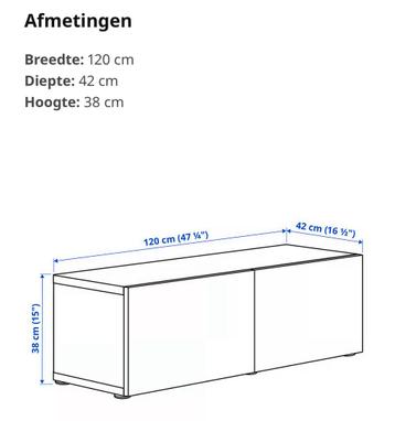 BESTÅ Ikea Kast TV met gelakte deuren zwartbruin - afbeelding 7