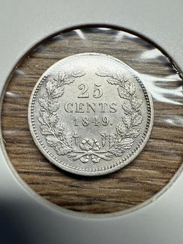 Kwartje 1849 willem II beschikbaar voor biedingen