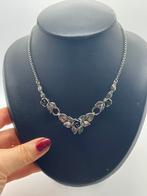 A846 Prachtige zilveren TEKA ketting roosjes, Ophalen of Verzenden, X, Zilver, Zilver