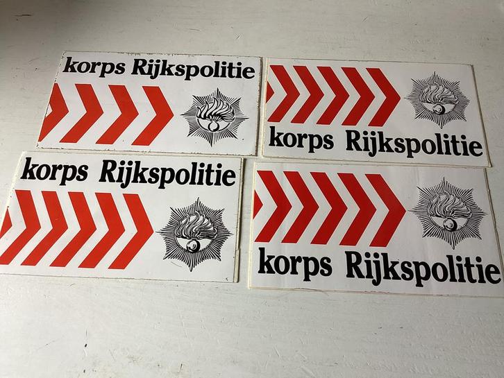 4 vintage stickers Korps Rijkspolitie, Verzamelen, Stickers, Zo goed als nieuw, Verzenden