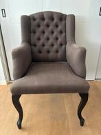 Gecapitonneerde Fauteuil taupe 2 stuks, Huis en Inrichting, Fauteuils, Ophalen, Gebruikt, Minder dan 75 cm, 50 tot 75 cm