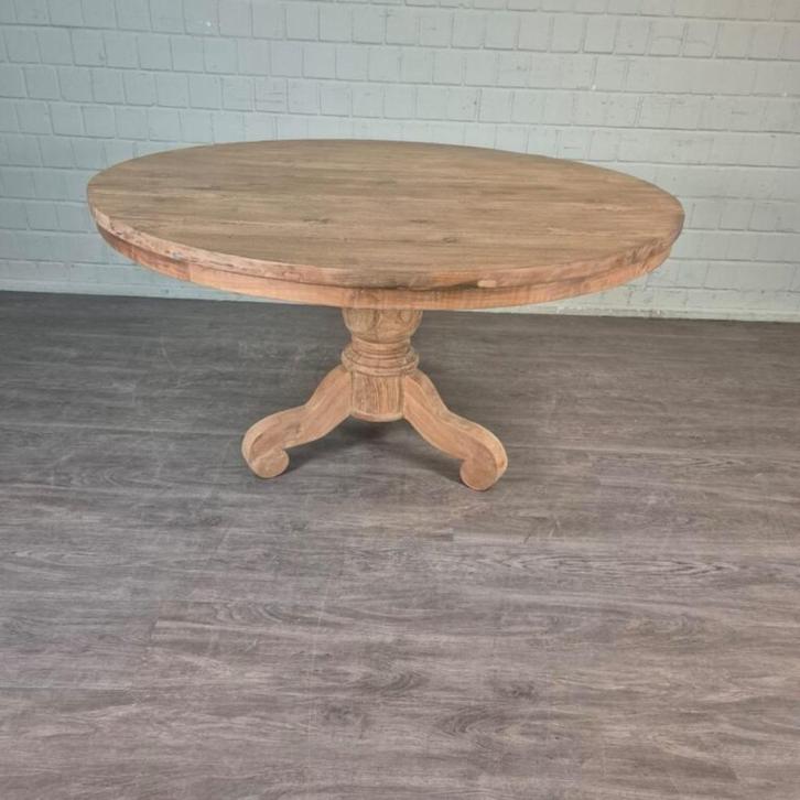 Eettafel Rond Massief Hout Ø 1,40 m Art. Nr.: 26790E, Huis en Inrichting, Tafels | Eettafels, Nieuw, 100 tot 150 cm, 100 tot 150 cm