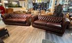 Original ENGELS CHESTERFIELD 2x 3 zits SPRINGVALE Rood bruin, Ophalen of Verzenden