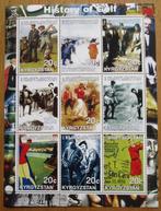 Historie van de Golfsport, blokje van Kirgizië, Postzegels en Munten, Postzegels | Thematische zegels, Sport, Verzenden, Postfris