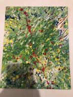 Abstract Schilderij met Kleurrijke Spatten, Antiek en Kunst, Kunst | Schilderijen | Abstract, Ophalen of Verzenden