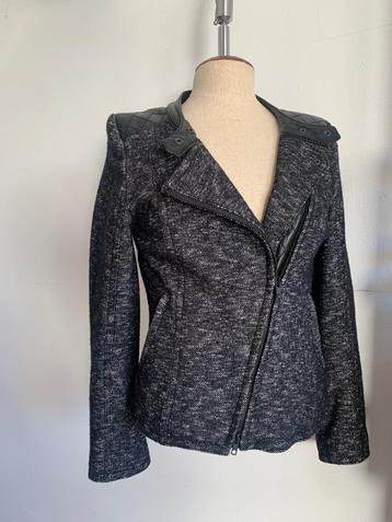 Drykorn jack jasje vest met leer grijs zwart 3= S/36 - M/38 beschikbaar voor biedingen