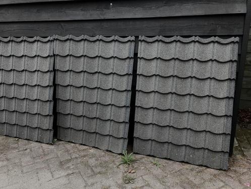 3 stuks Aquapan dakplaten Antraciet inc. balkenset i.z.g.st!, Doe-het-zelf en Verbouw, Dakpannen en Dakbedekking, Zo goed als nieuw