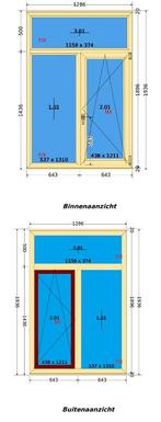 kunststof raam, Doe-het-zelf en Verbouw, Glas en Ramen, Gevelraam of Ruit, 120 tot 160 cm, Nieuw, Ophalen of Verzenden