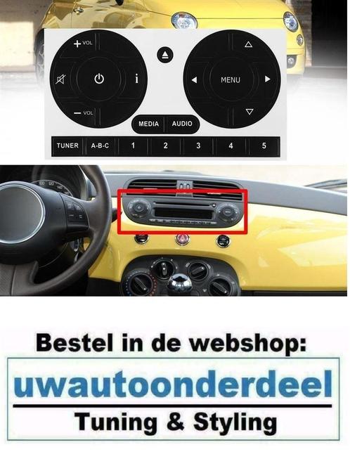 Fiat 500 Autoradio Cd Radio beschadigde knoppen reparatie ve, Auto diversen, Tuning en Styling, Verzenden