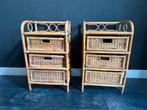 Rotan Nachtkastjes, Huis en Inrichting, Kasten | Dressoirs, Ophalen, Overige materialen, Minder dan 50 cm, Gebruikt