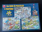 Jan van Haasteren 3x1000 Puzzels, Ophalen, 500 t/m 1500 stukjes, Zo goed als nieuw, Legpuzzel