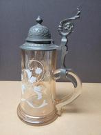 Antiek glazen bierpul, Ophalen of Verzenden