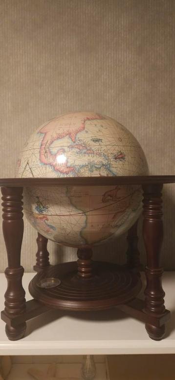 Vintage Wereldbol met Kompas - 33cm beschikbaar voor biedingen