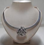 Zilveren Spang met roos hanger nr.1206, Verzenden, Zo goed als nieuw, Zilver, Zilver