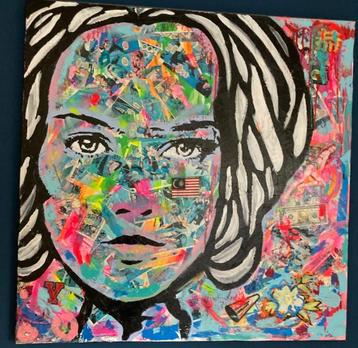 Frank E Hollywood Origineel Schilderij 100x100cm beschikbaar voor biedingen