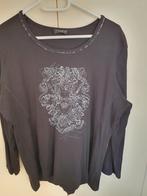 Zwart shirt Via Appia Due mt 48 met zwart-witte applicatie, Kleding | Dames, Grote Maten, Zwart, Zo goed als nieuw, Via Appia Due